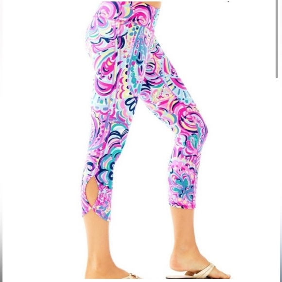 Lilly Pulitzer Pants - Lilly Pulitzer Luxletic Cropped Legging - Psychedelic Sunshine, Sz small